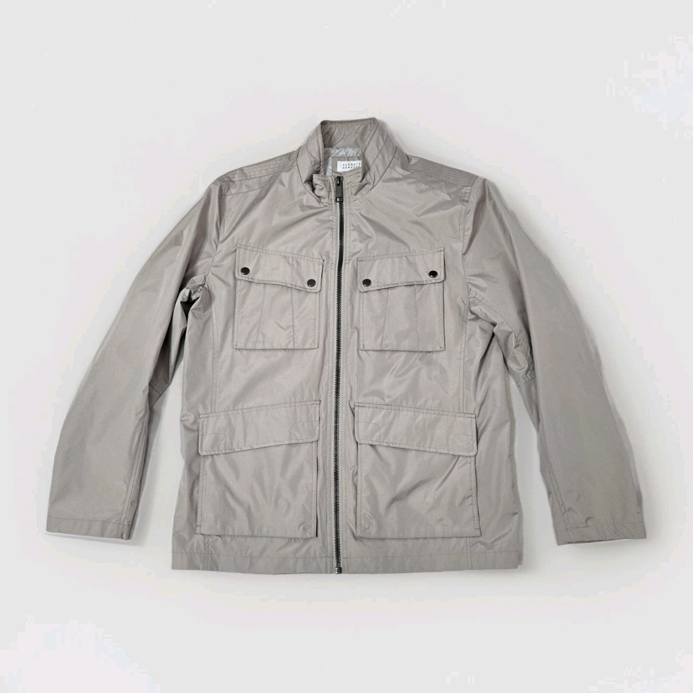 Barneys New York Men's Jacket Medium M NWT Beige Nylon Field‎ Coat Tech Utility